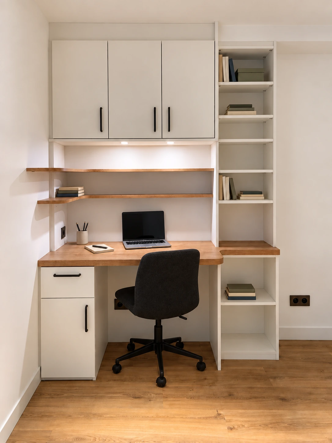 Bureau sur mesure à Meudon — vue d’ensemble avec ses rangements
