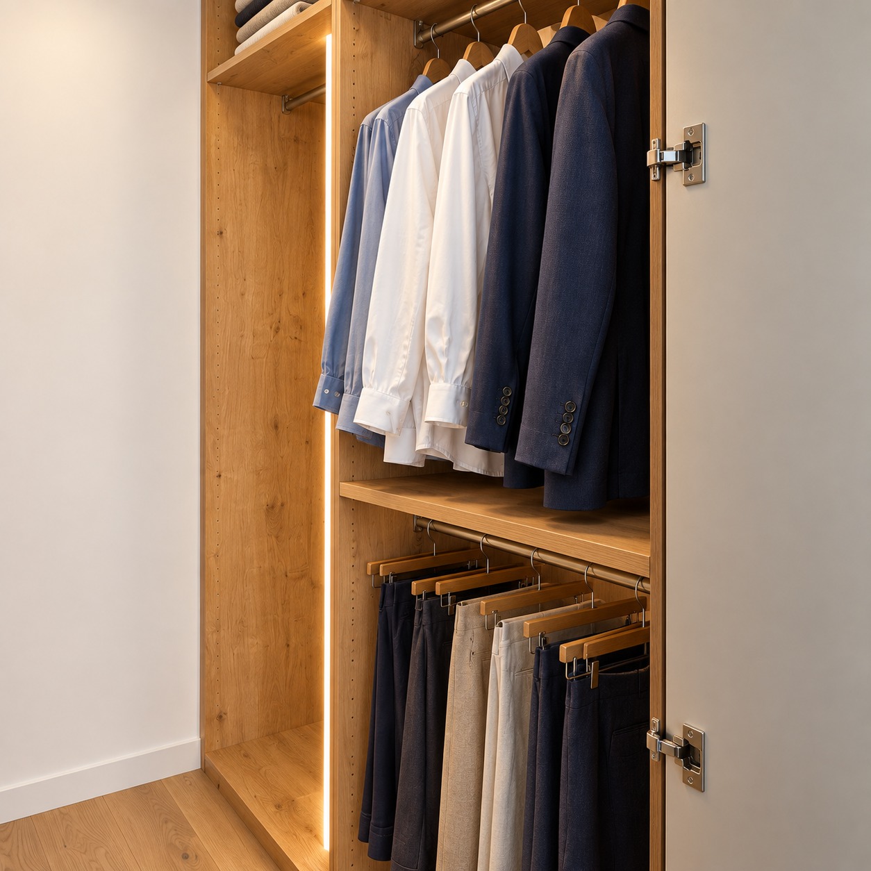 Les penderies aménagées du dressing à Saint-Cloud