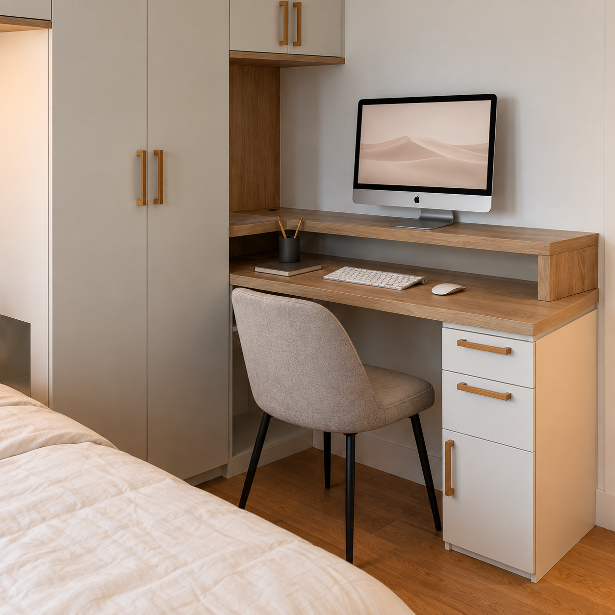 Le bureau aménagé du pont de lit à Saint-Cloud